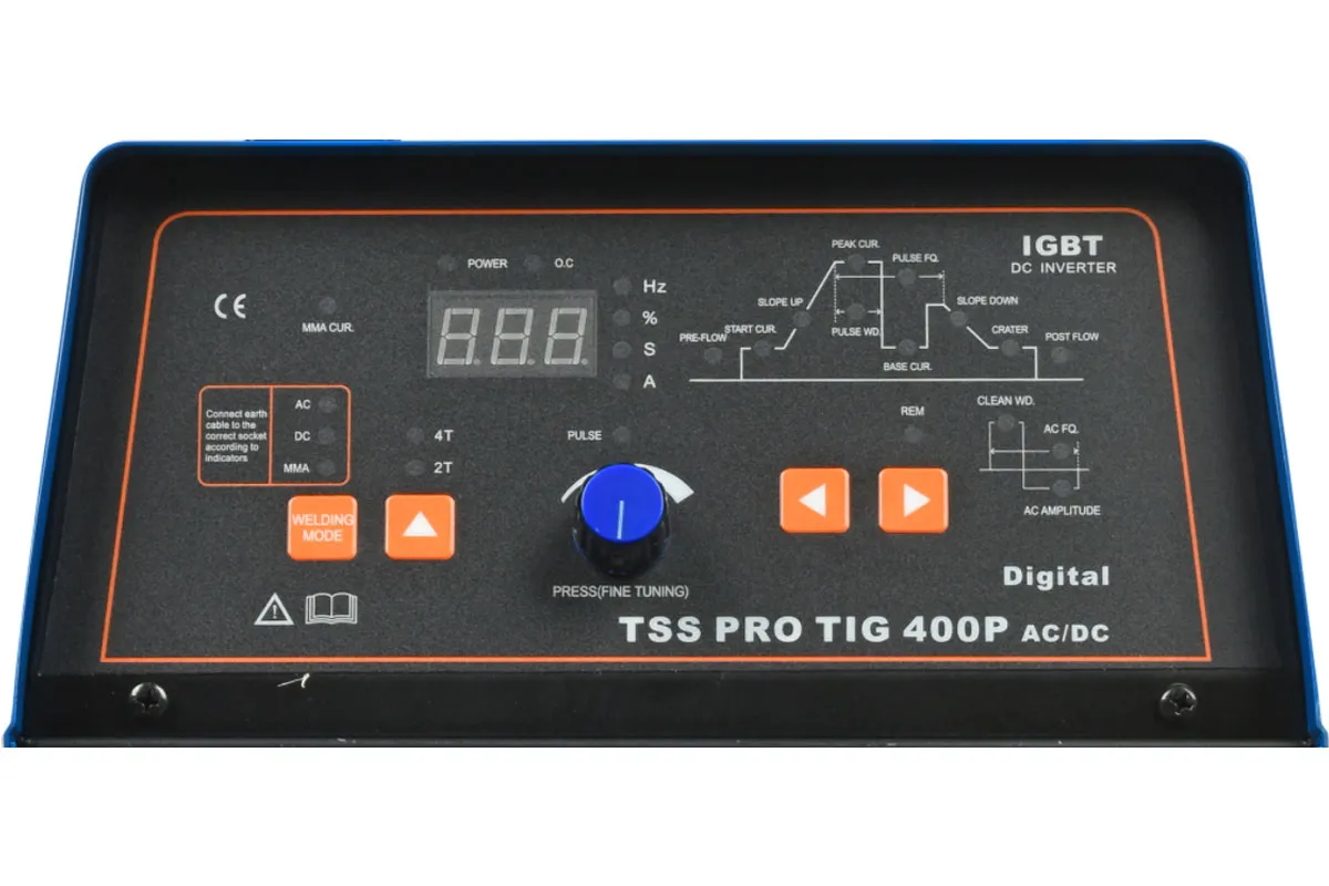 Аппарат сварки TIG алюминия TSS PRO TIG 400P AC/DC Digital для профессиональной TIG сварки