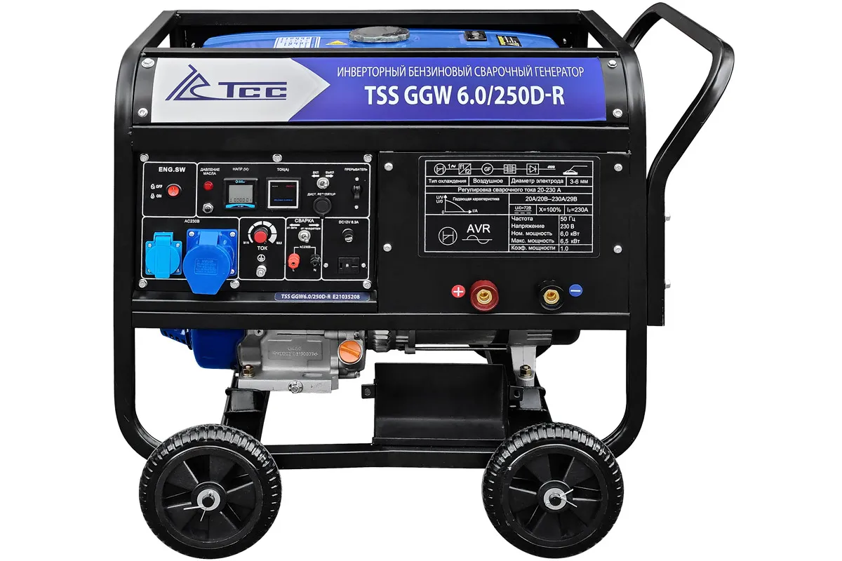 Генератор сварочный инверторный бензиновый TSS GGW 6.0/250D-R для автономного электроснабжения