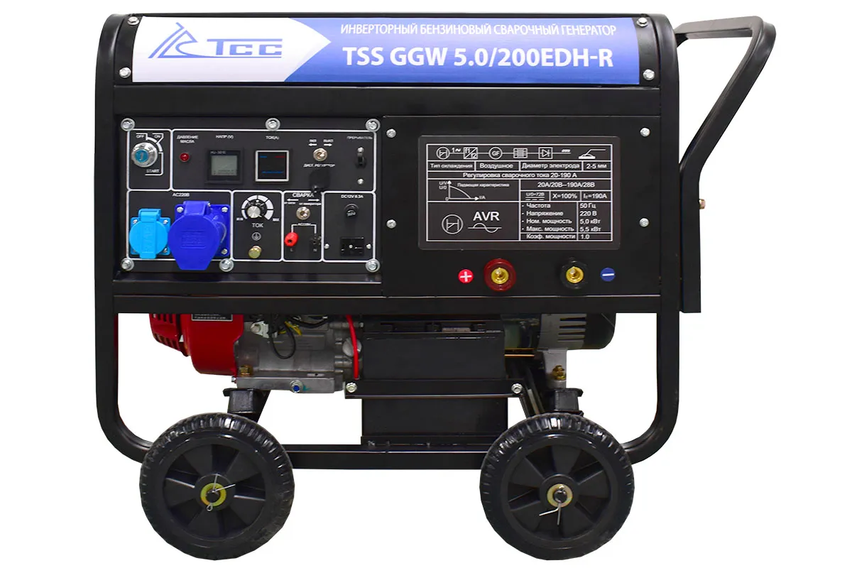 Генератор сварочный инверторный бензиновый TSS GGW 5.0/200EDH-R (Honda GX390) для строительных площадок