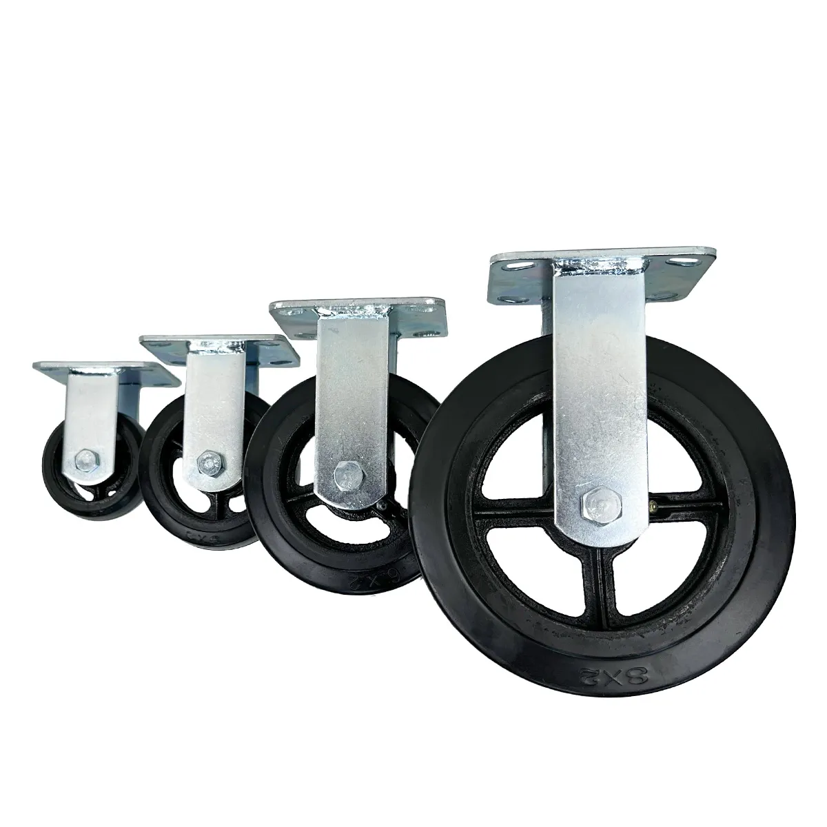 Неповоротная опора колесная большегрузная HITCH 152*50 резина черная FCd63 SZ085002