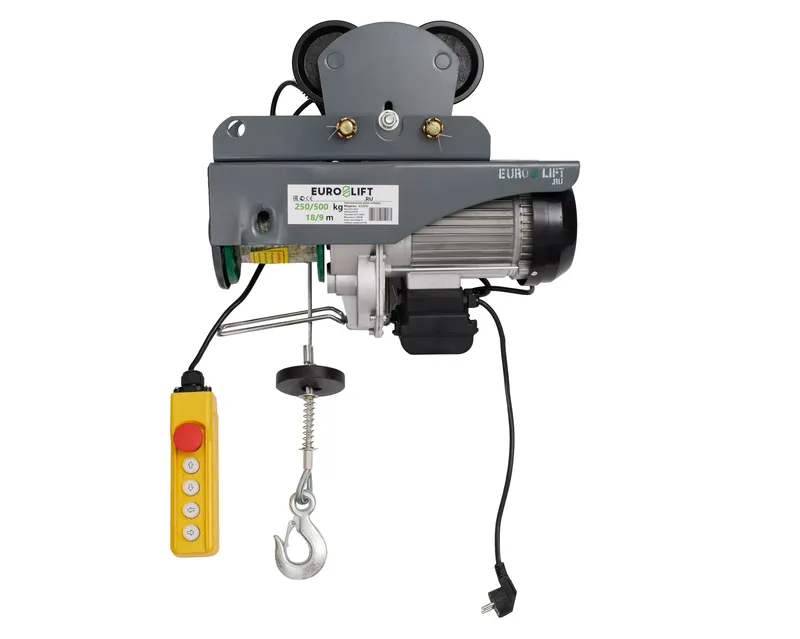 Передвижная лебедка электрическая KX 500 г/п 250/500 кг, в/п 18/9 м «EURO-LIFT»