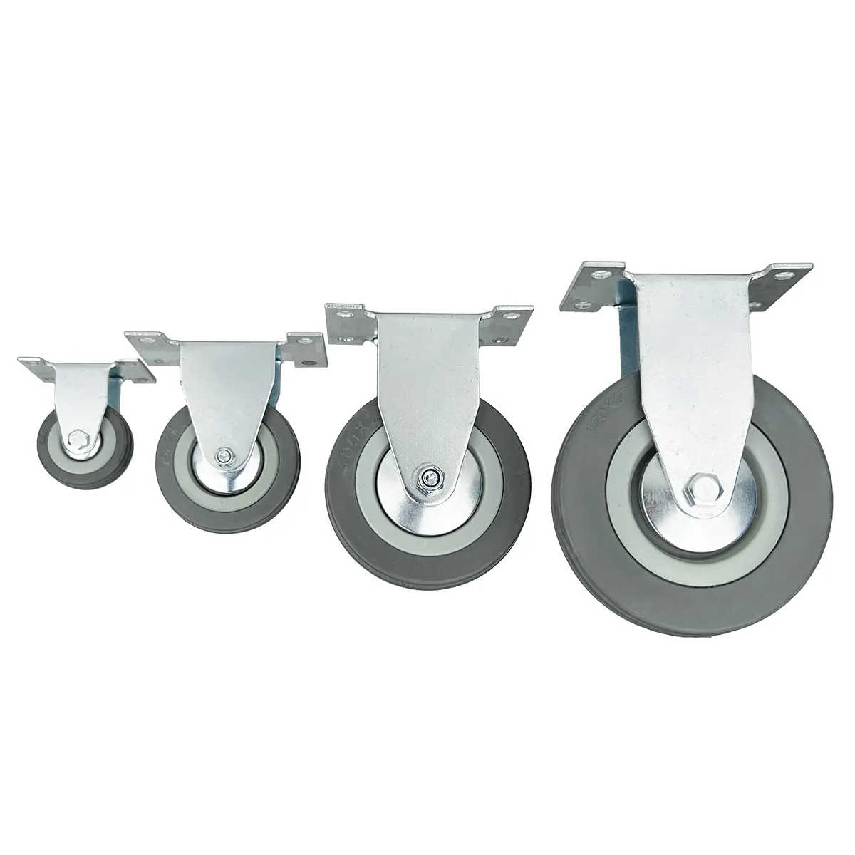Неповоротная опора колесная HITCH 100*25 резина серая FCg46 SZ084848