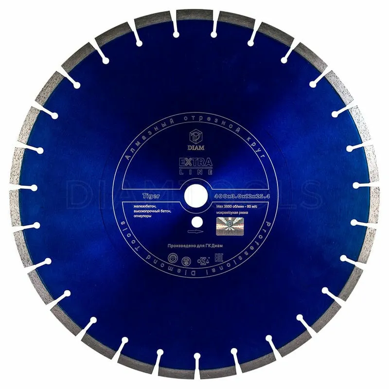 Диск алмазный 400x3.0x12x25.4 по железобетону Extra Line DIAM Tiger