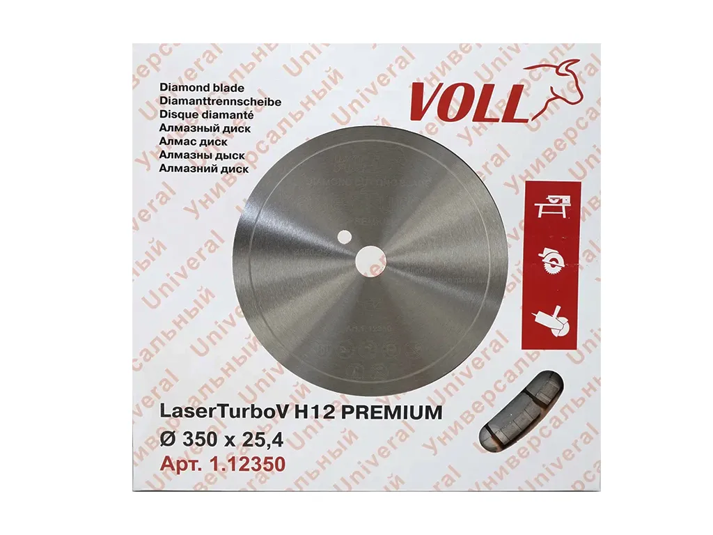 Алмазный диск Laser Turbo V Н12 PREMIUM 350 х 25.4 мм для резки