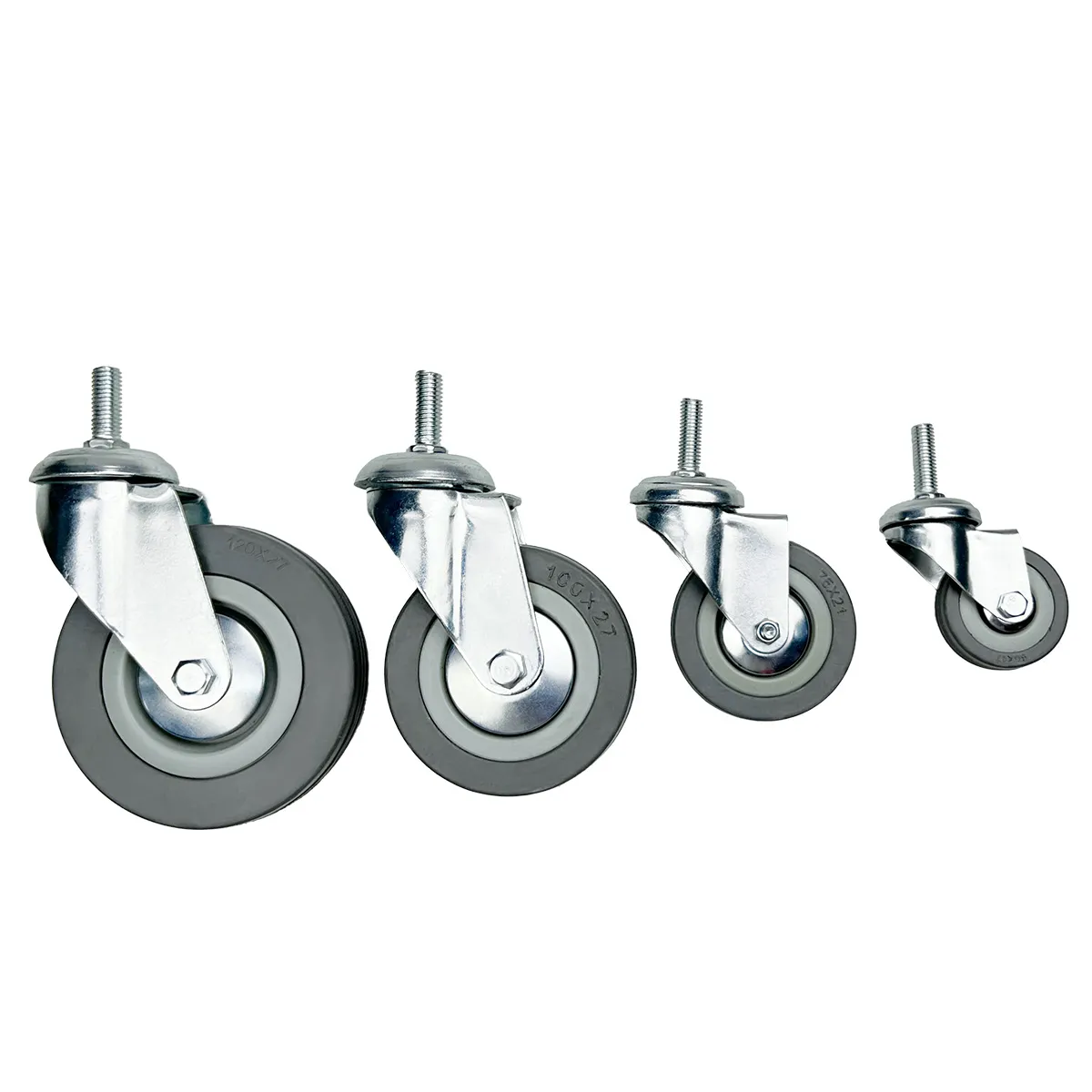 Поворотная опора колесная с болтом HITCH 75*20 резина серая SCtg93 SZ084826